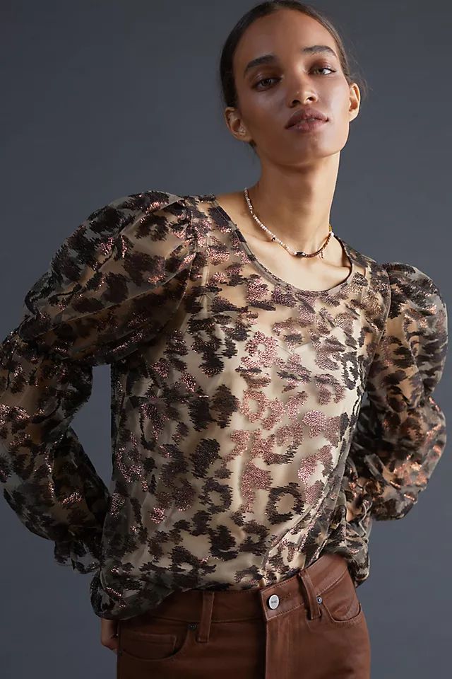 Eva Franco Sheer Leopard Top | Anthropologie (US)