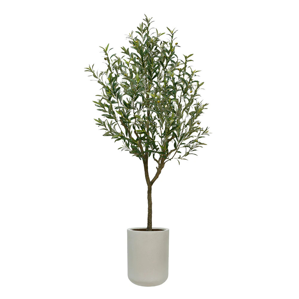 Artificial Olive 7' Tree with Artisan Mediterranean Planter | CG Hunter