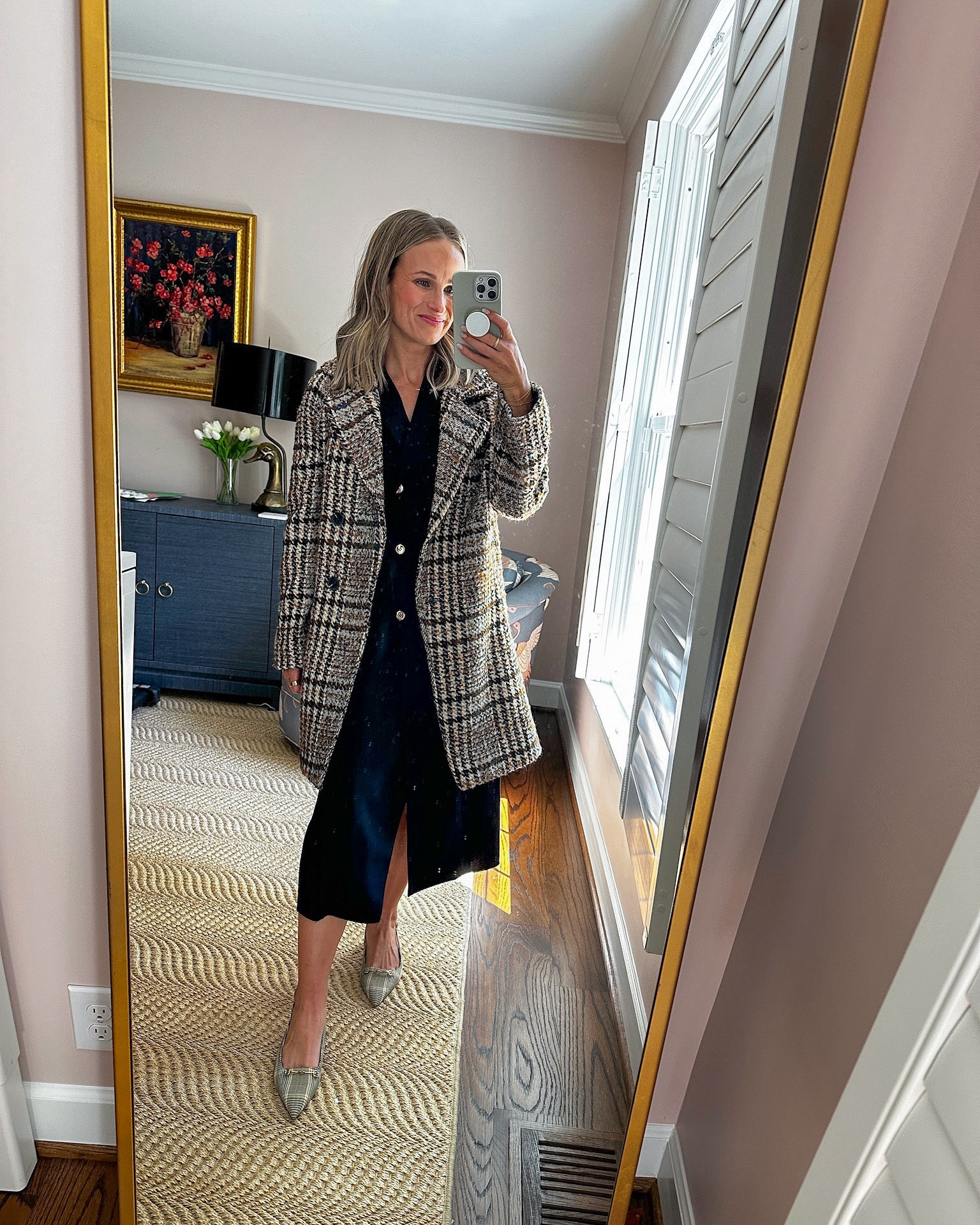 This is a fun take on a classic shape. I love plaid so the on-trend oversized plaid paired with a classic shape coat is right up my alley. Plus, it's soft! This is definitely a thicker coat so it will work well in the fall and winter and is roomy enough to layer over sweaters. I first tried on a small but ended up getting an XS (which is pictured below).

It's TTS if you want extra room for layering but size down if you don't think you'll layer super thick sweaters under it. So maybe size down if you live in the South but get your usual size if you live in a colder climate.

#LTKStyleTip #LTKxNSale