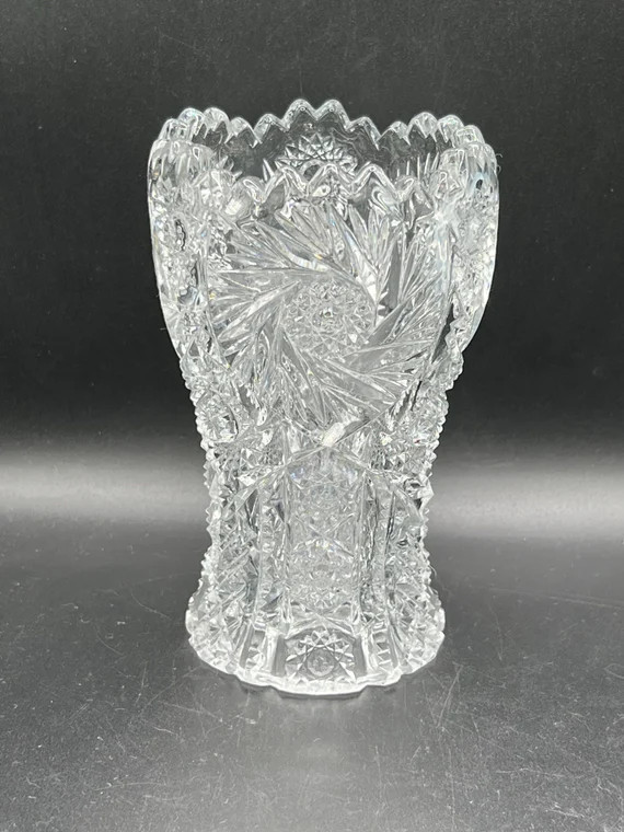 Vintage ABP Flower Vase  Super Pretty Cut Crystal Sparkles - Etsy | Etsy (US)