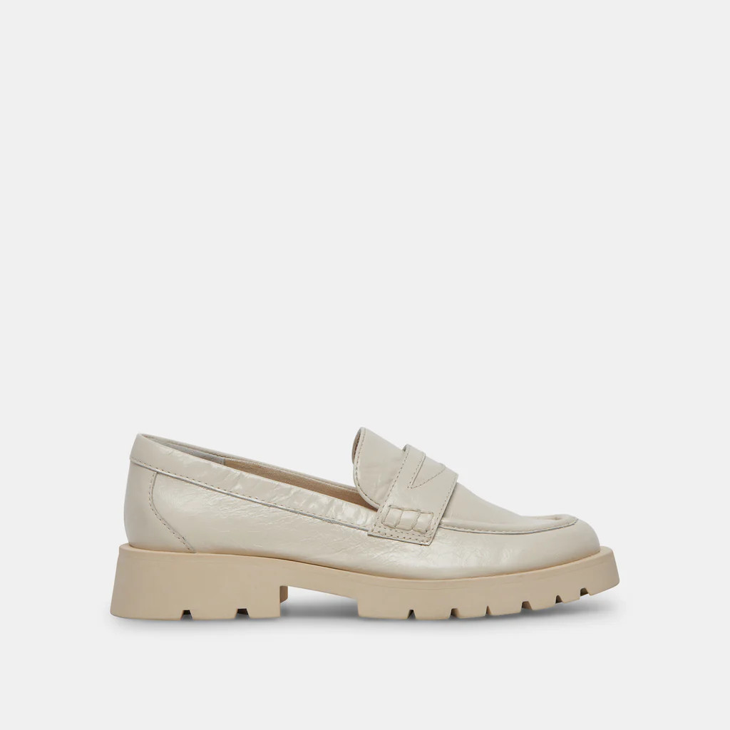 ELIAS FLATS OFF WHITE CRINKLE PATENT | DolceVita.com