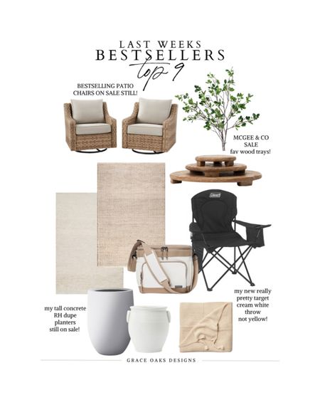 Last weeks bestsellers - follower favorites
McGee & Co sale - my favorite wood tray i use in kitchen & bathrooms on sale!!
my tall concrete planter on major sale still. new target throw blanket pretty creamy white not yellow. The best realistic greenery branches amazon staple under $40 for 6 branches. Patio bestselling chairs from Walmart on sale & in stock!

#LTKsalealert #LTKhome #LTKFind