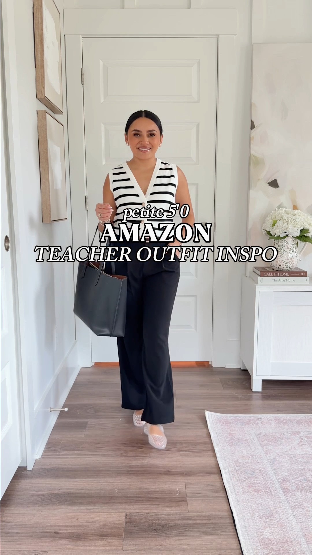 Amazon Teacher Outfits
For reference: I’m 5’0, petite, 32b bra size, and 2/26 in bottoms, pear shaped. 
*Everything I share is unaltered! TTS means true to size. Between size 5-6.5 in shoes

Yellow cardigan size small TTS
White maxi skirt size small TTS
Clear jelly flats size 5 TTS

White top size small TTS
Brown pants size small TTS
Brown flats are old from Quince, similar linked

White cardigan size small TTS
White tank size xs petite TTS
Red gingham skirt size small TTS
Red jelly flats size 5 TTS

Black stripe vest size xs TTS
Black pants size xs TTS
Clear jelly flats size 5 TTS

Pink dress size xs TTS
White sneakers size 6.5 TTS

Black stripe dress size small TTS
Clear jelly flats size 5 TTS


Back to school 
Affordable outfits
Workwear
Office casual
Business casual
Smart casual

#LTKPetite #LTKootd #LTKWorkwear