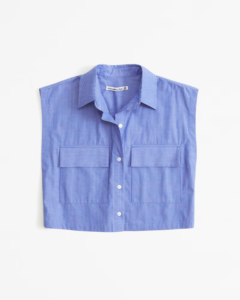 Cropped Sleeveless Utility Shirt | Abercrombie & Fitch (US)