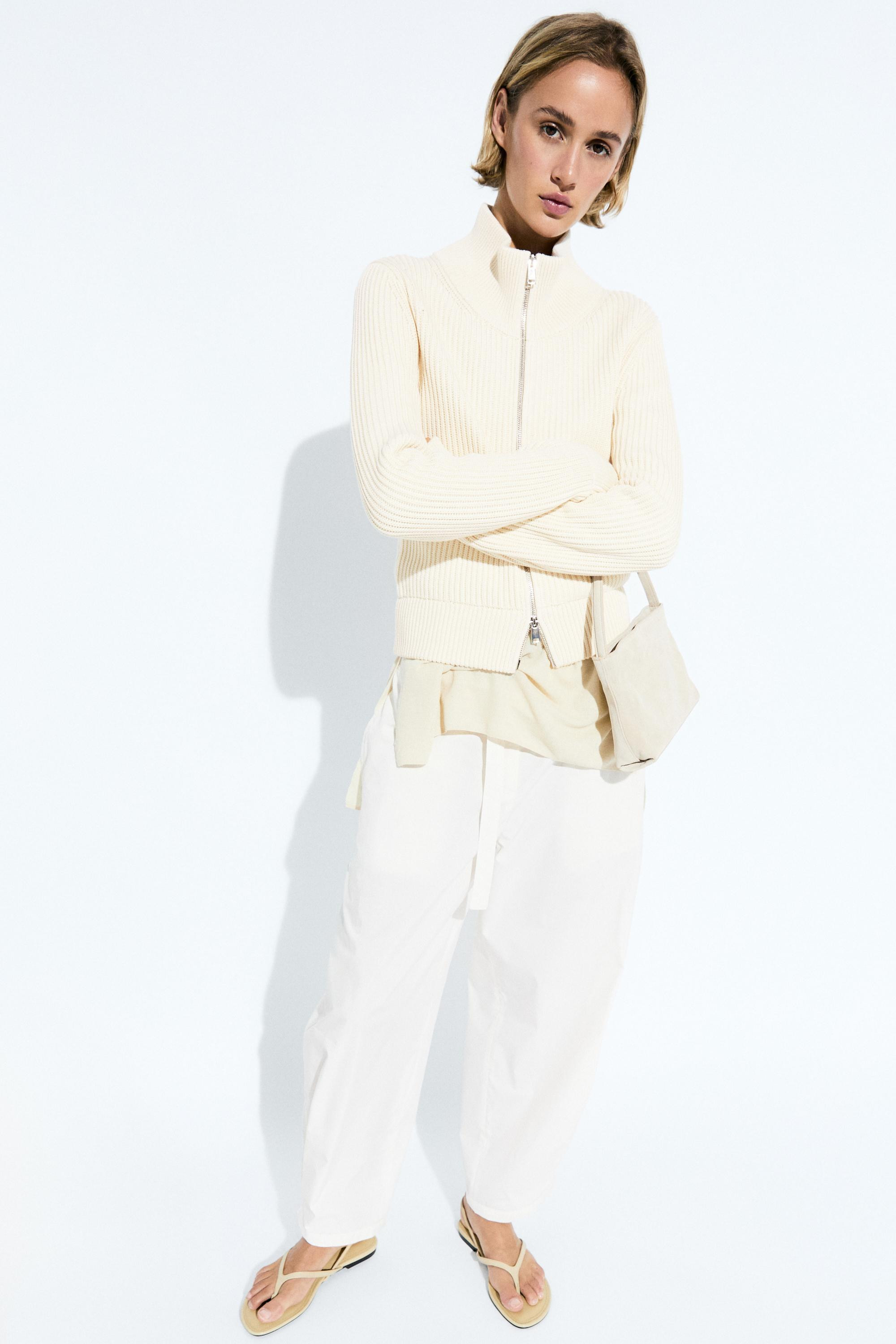 100% cotton purl knit cardigan | Massimo Dutti UK