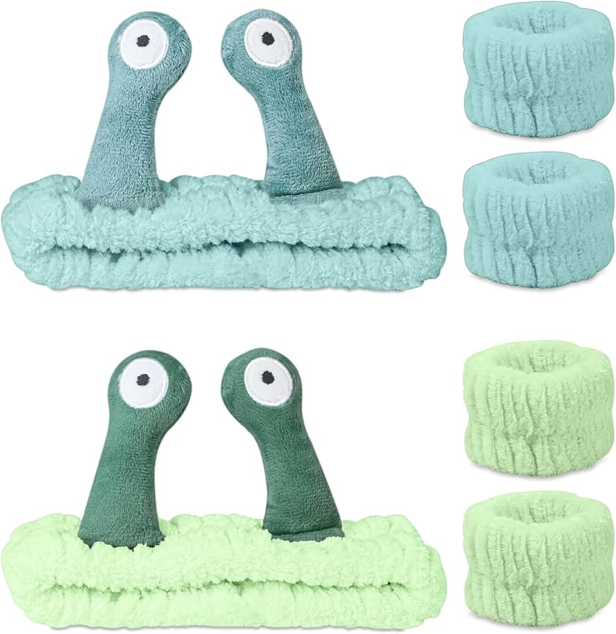 Snail Face Wash Headband Skincare & Wrist Bands for Washing Face Set Cute Spa Headband for Women ... | Amazon (US)