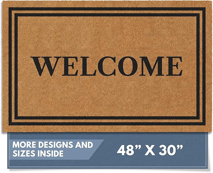 Barnyard Designs Natural Coco Coir Heavy Duty Backing Doormat - Large Cute Non-Slip Front Door We... | Amazon (US)