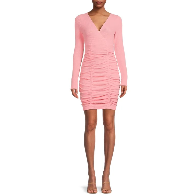 Sunset & Sixth Juniors' Double Ruched Mini Dress | Walmart (US)