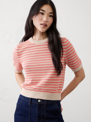 Texture Stitch Cropped Sweater | Banana Republic Factory