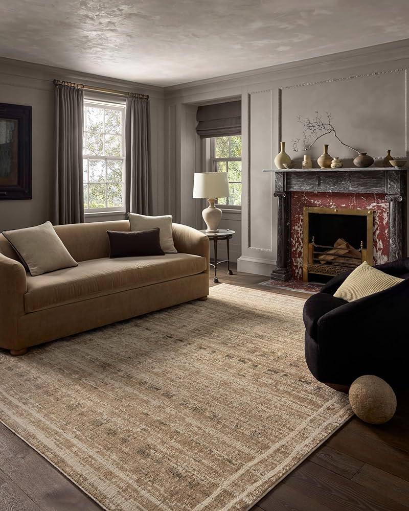 Loloi Jeremiah Brent Bleecker Collection BLE-07 Khaki/Natural 9'-2" x 13' Area Rug | Amazon (US)