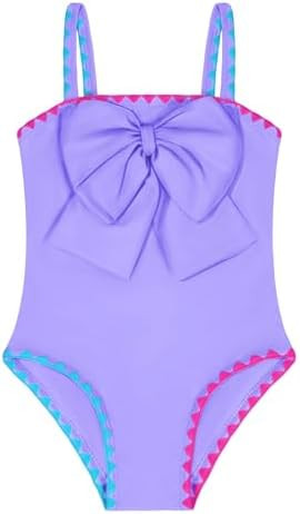 Toddler Girls One Piece Swimsuit Cute Bow Bathing Suit Adjustable Straps Color Block Swimwear for... | Amazon (US)