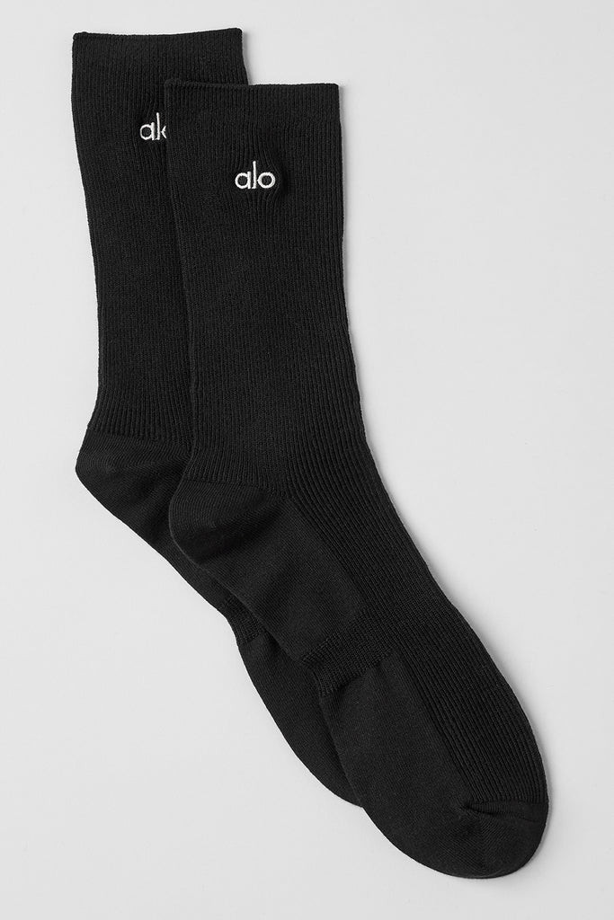 Unisex Half-Crew Understated Sock - Black | Alo Yoga (US)