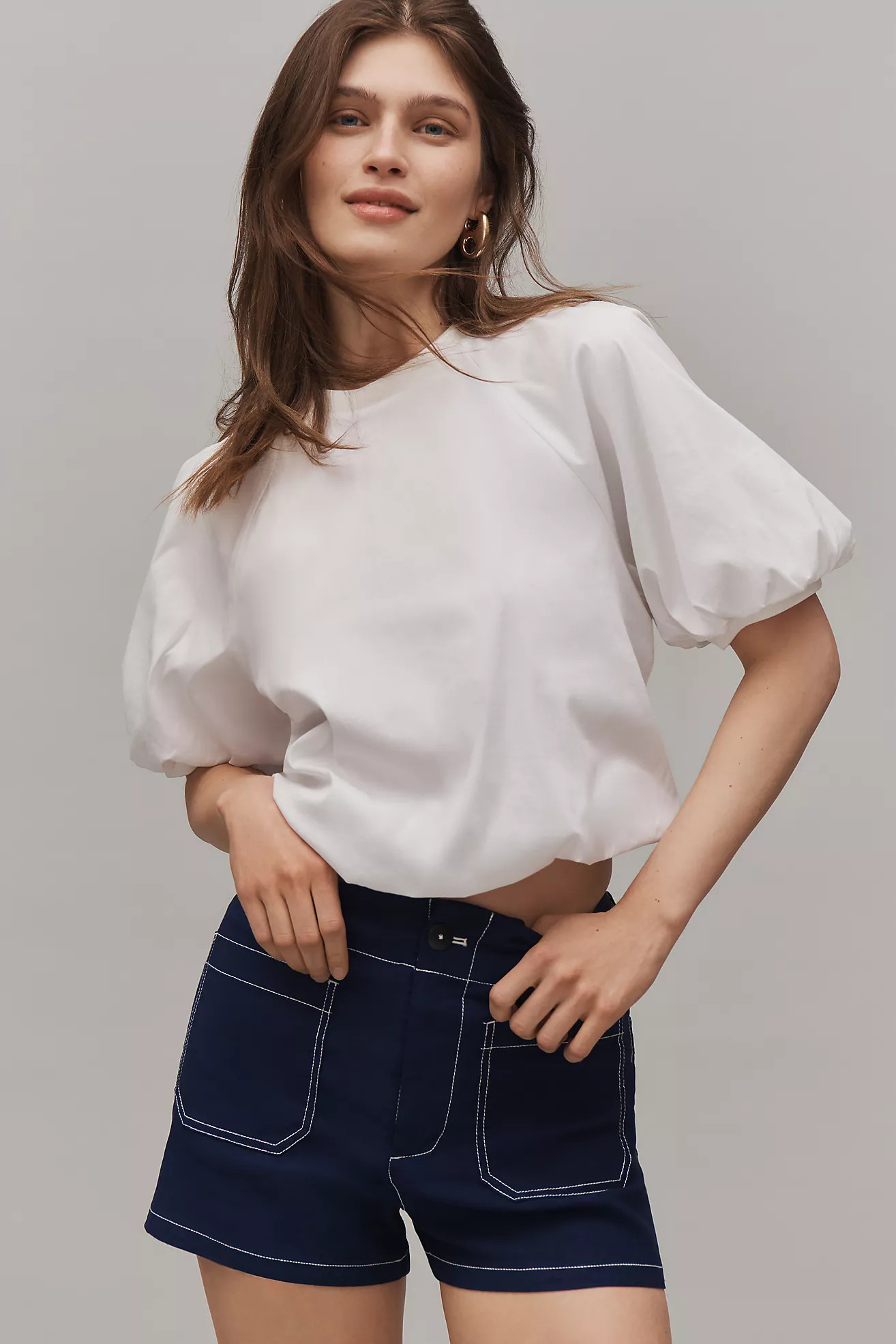 The Colette Shorts by Maeve: Contrast-Stitch Edition | Anthropologie (US)