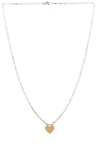 Heart Padlock Box Link Necklace in Sterling Silver & 14k Yellow Gold | Revolve Clothing (Global)