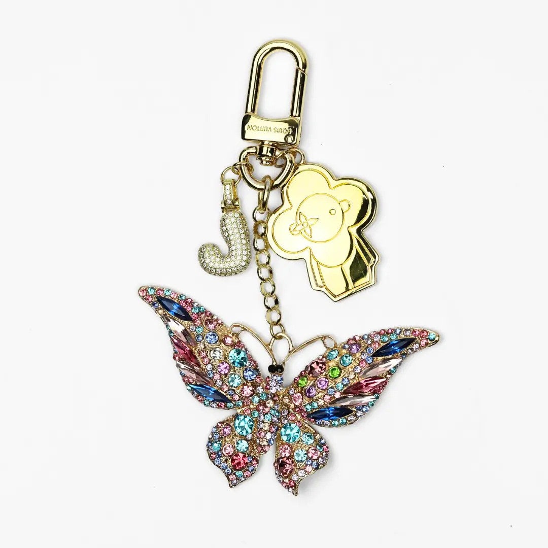 Butterfly & Flower Girl Bag Charm - Ahava J | Ahava Jewels