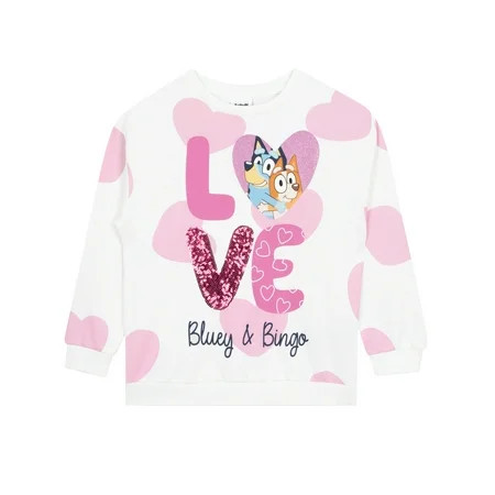 Bluey Girls Sweatshirt White Sizes 2T-8 | Walmart (US)