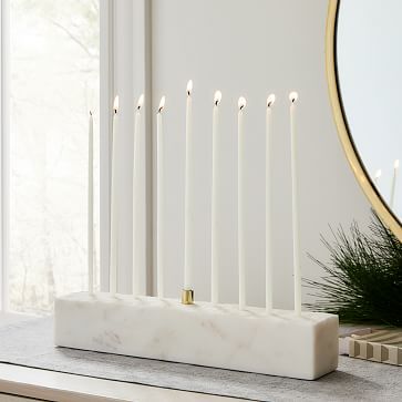 Marble &amp; Brass Menorah | West Elm (US)