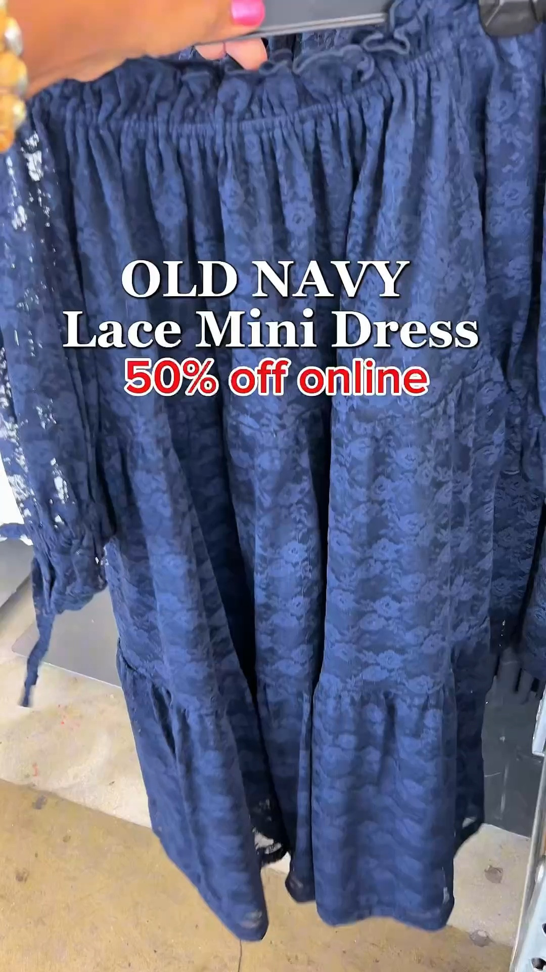 Old navy has a huge sale online and in stores. This cute lace off the shoulder mini dress is 50% off online.

#LTKootd #LTKSaleAlert #LTKvlog