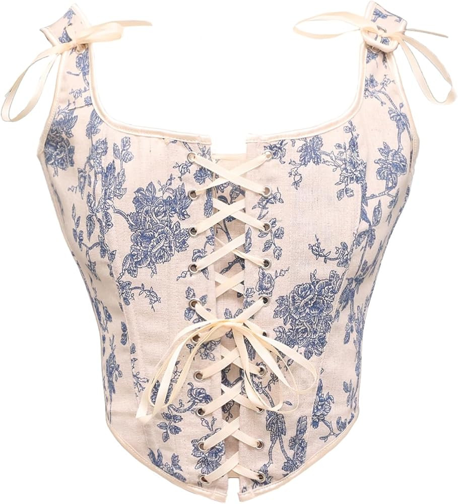 bslingerie Women Retro Vintage Victorian Push Up Bustier Going Out Crop Top Tank Top Corset Corse... | Amazon (US)