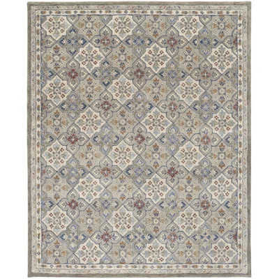Azalea Vintage Floral & Botanical Taupe/Ivory/Red Area Rug | Wayfair North America