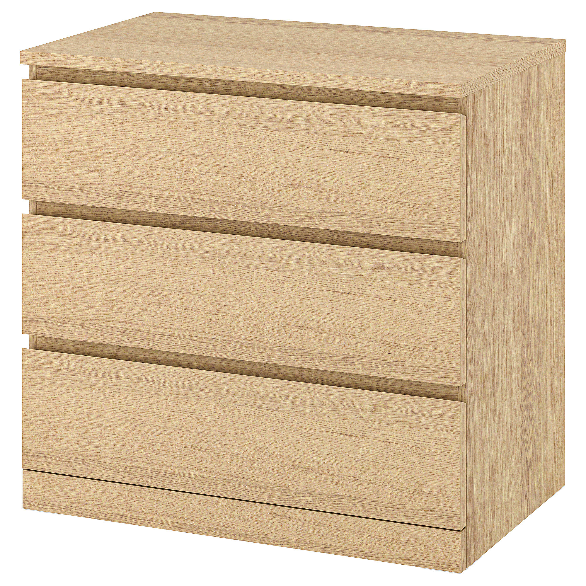 MALM Kommode mit 3 Schubladen, Eichenfurnier weiß lasiert, 80x78 cm - IKEA Deutschland | IKEA (DE)