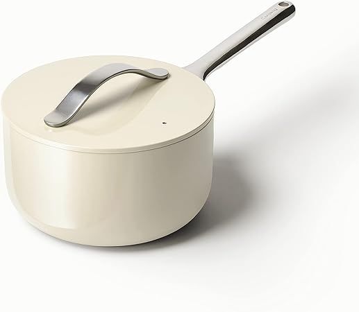 Caraway Nonstick Ceramic Sauce Pan with Lid (3 qt) - Non Toxic, PTFE & PFOA Free - Oven Safe & Co... | Amazon (US)