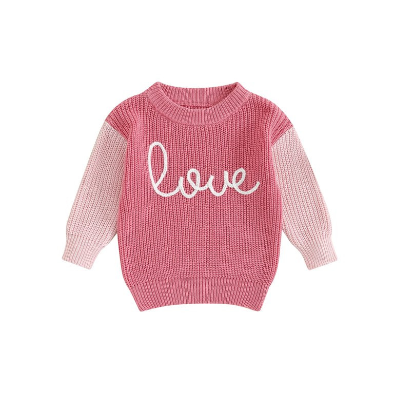 Suealasg Kids Girls Valentine's Day Sweaters 6M 1T 2T 3T 4T Toddler Baby Girls Long Sleeve Crew N... | Walmart (US)