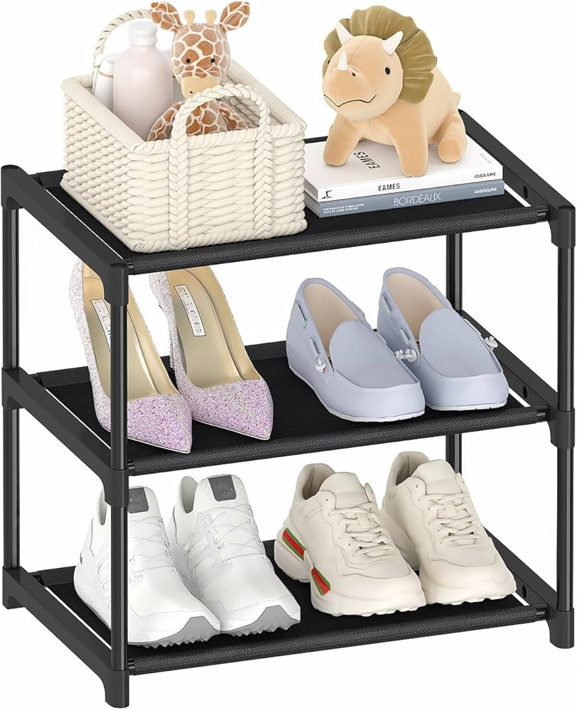 Autonomier 3 Tier Extra Small Shoe Rack (16.3" Wide), Ultra-Lightweight | Amazon (US)
