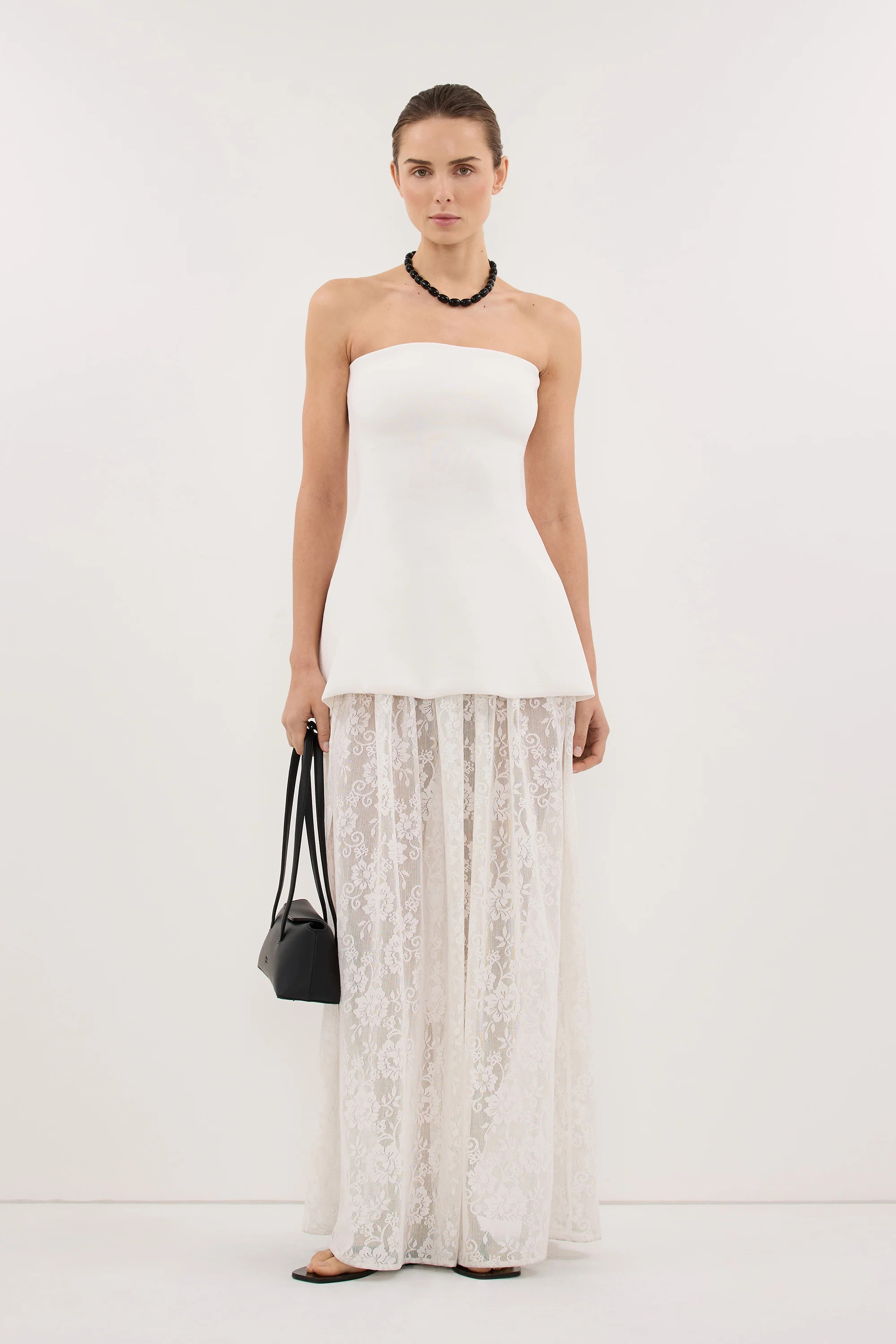 COCO OFF WHITE LONGLINE BANDEAU TOP | DISSH