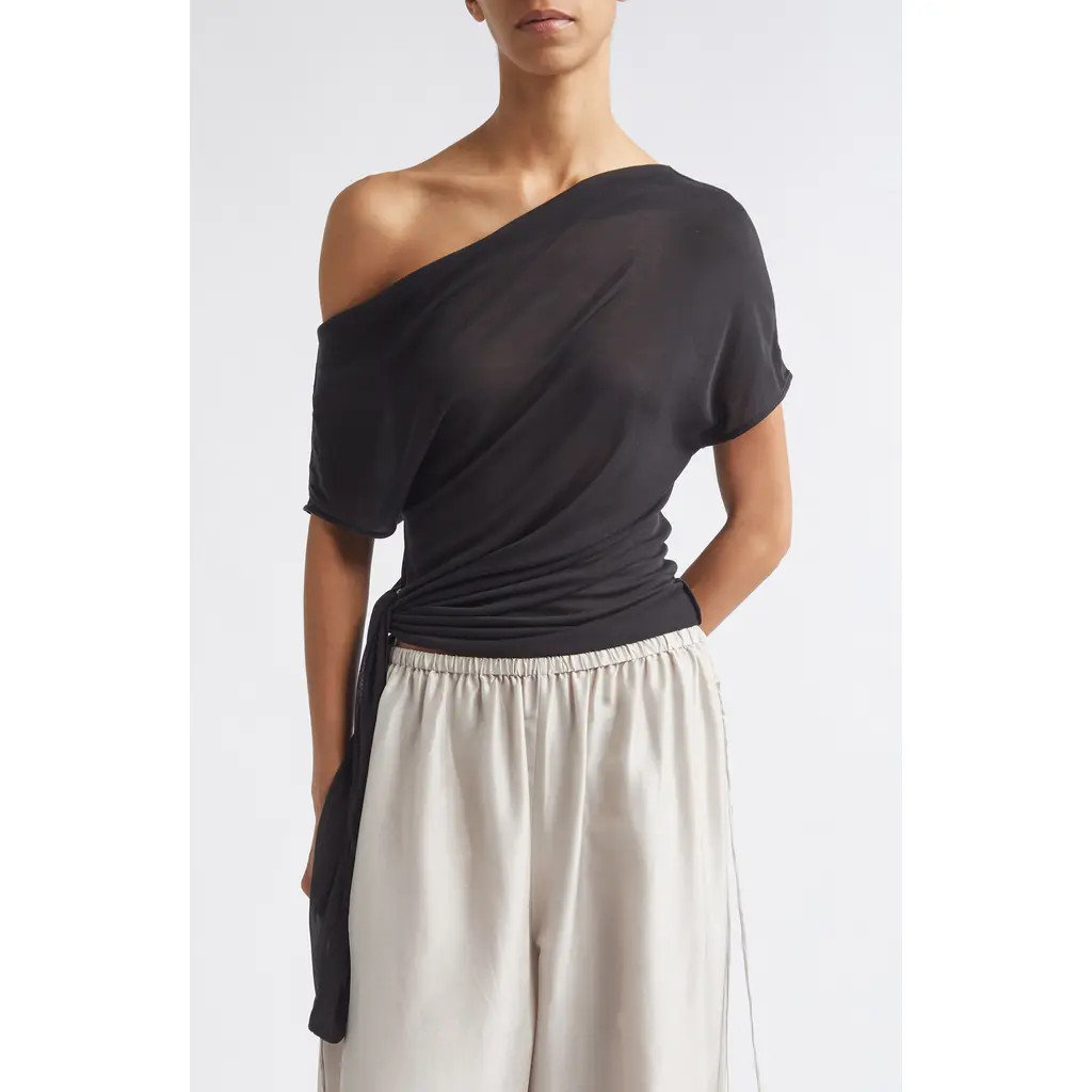 ST. AGNI Off the Shoulder Jersey Top in Charcoal at Nordstrom, Size Xx-Small | Nordstrom