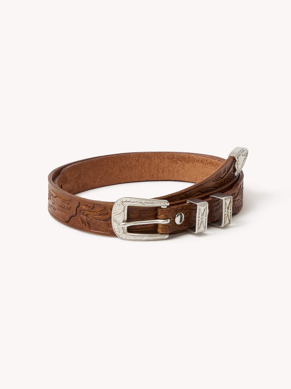 Tooled Brown El Dorado Western Dress Belt - Buck Mason- Modern American Classics | Buck Mason