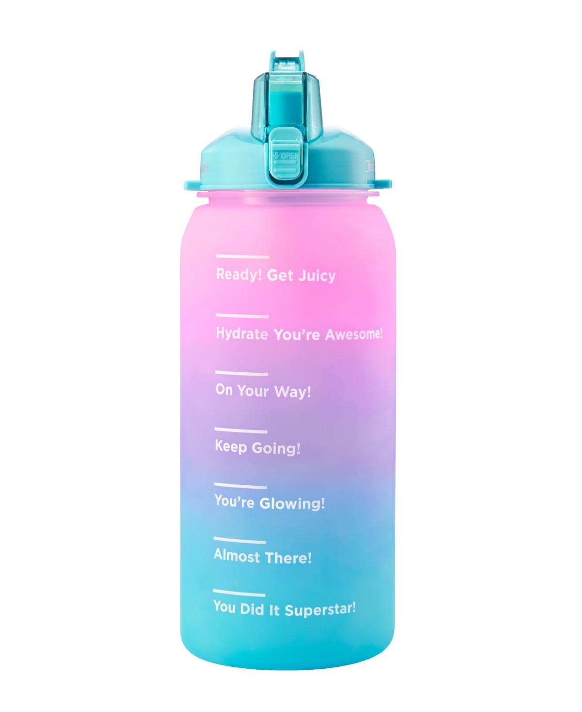 Juicy Couture "Motivate" Fashion Water Bottle - 74oz - Hot Pink/Purple/Aqua | Macy's