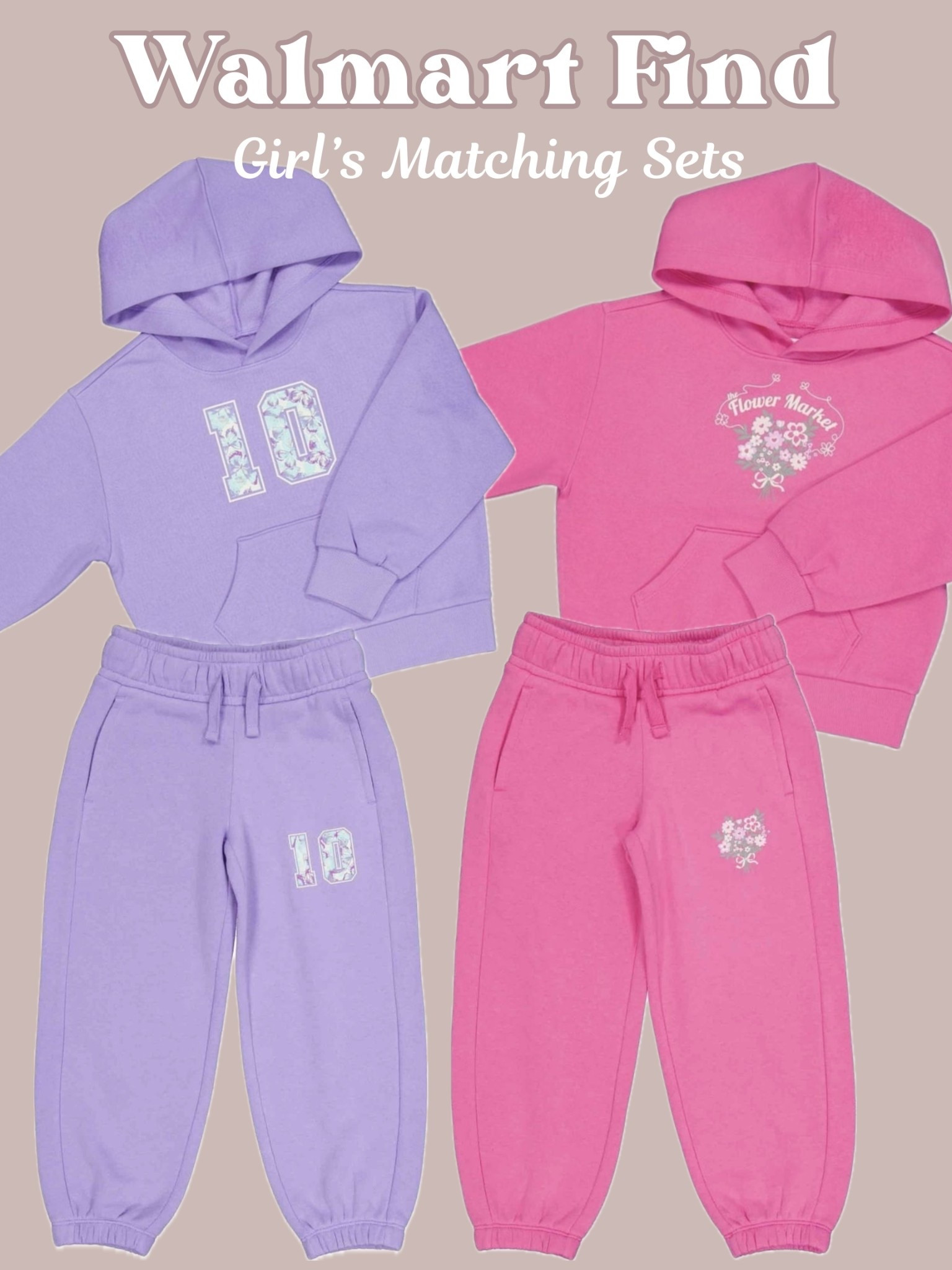 The cutest little matching hoodie + jogger sets for the littles! 🌸🎀 Complete the set for under $20!
 
Girls’ Walmart Find - Under $10 - Under $20 - Coquette - Cottage - Cottagecore - Floral - Girly - Lounge - Matching Set - Fleece Pullover - Kids Valentine’s Day Outfit 

#LTKKids #LTKmomlife #LTKValentine