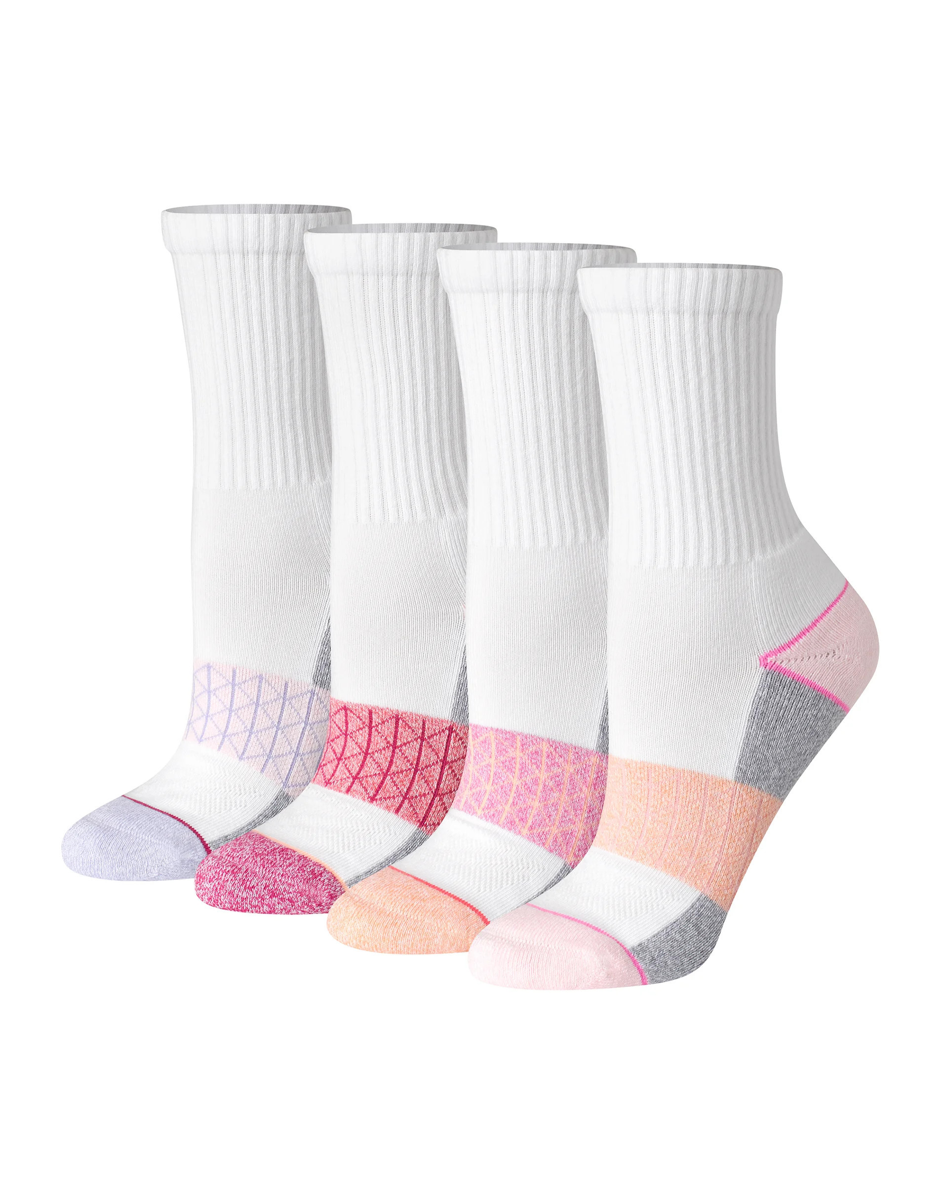 Hanes Absolute Comfort Women's Crew Socks, 4-Pairs White 5-9 | Hanes.com