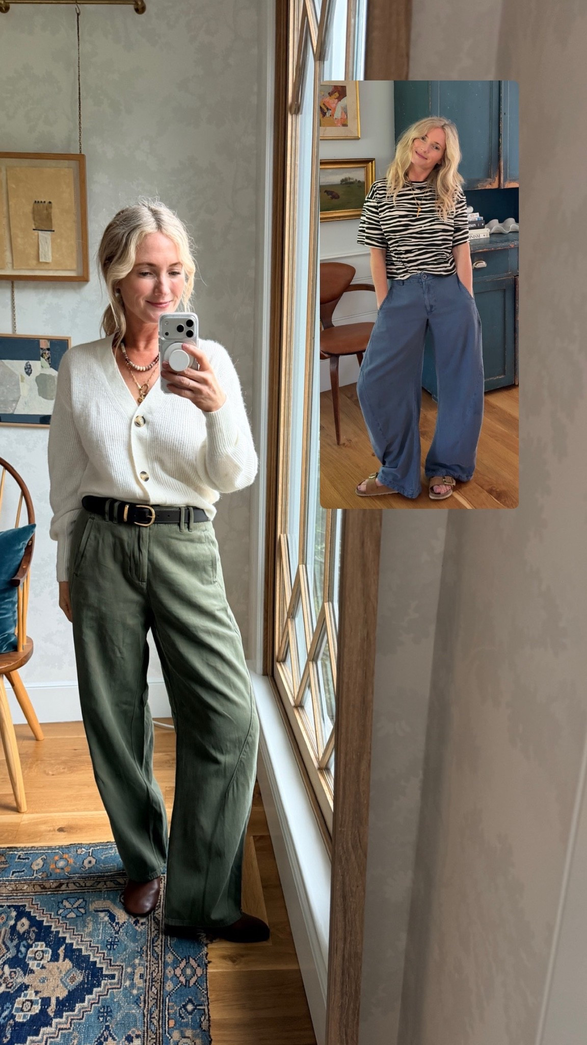 Two great pair of pants at different price points! They’re both so comfy and I would size down if you want a lower rise fit. Linking both below!