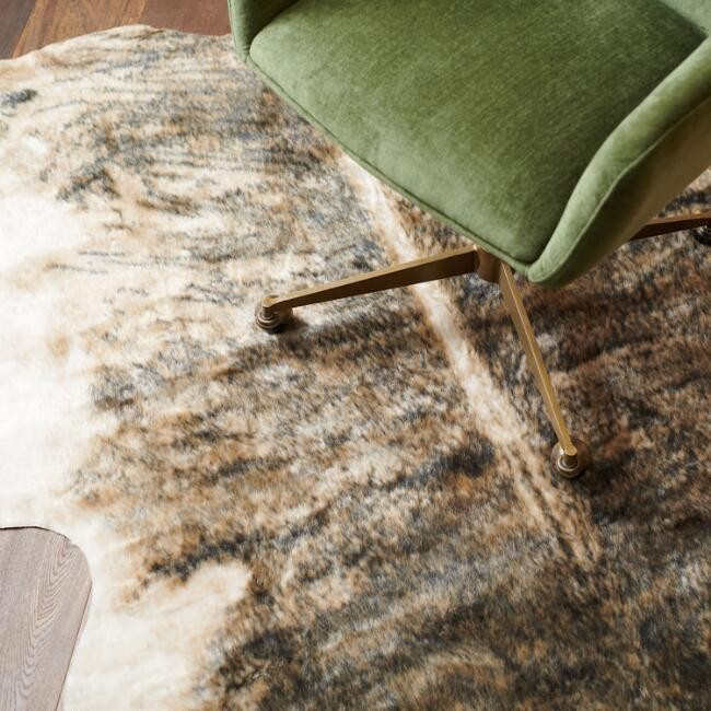 Dark Brindle Printed Faux Cowhide Area Rug | World Market