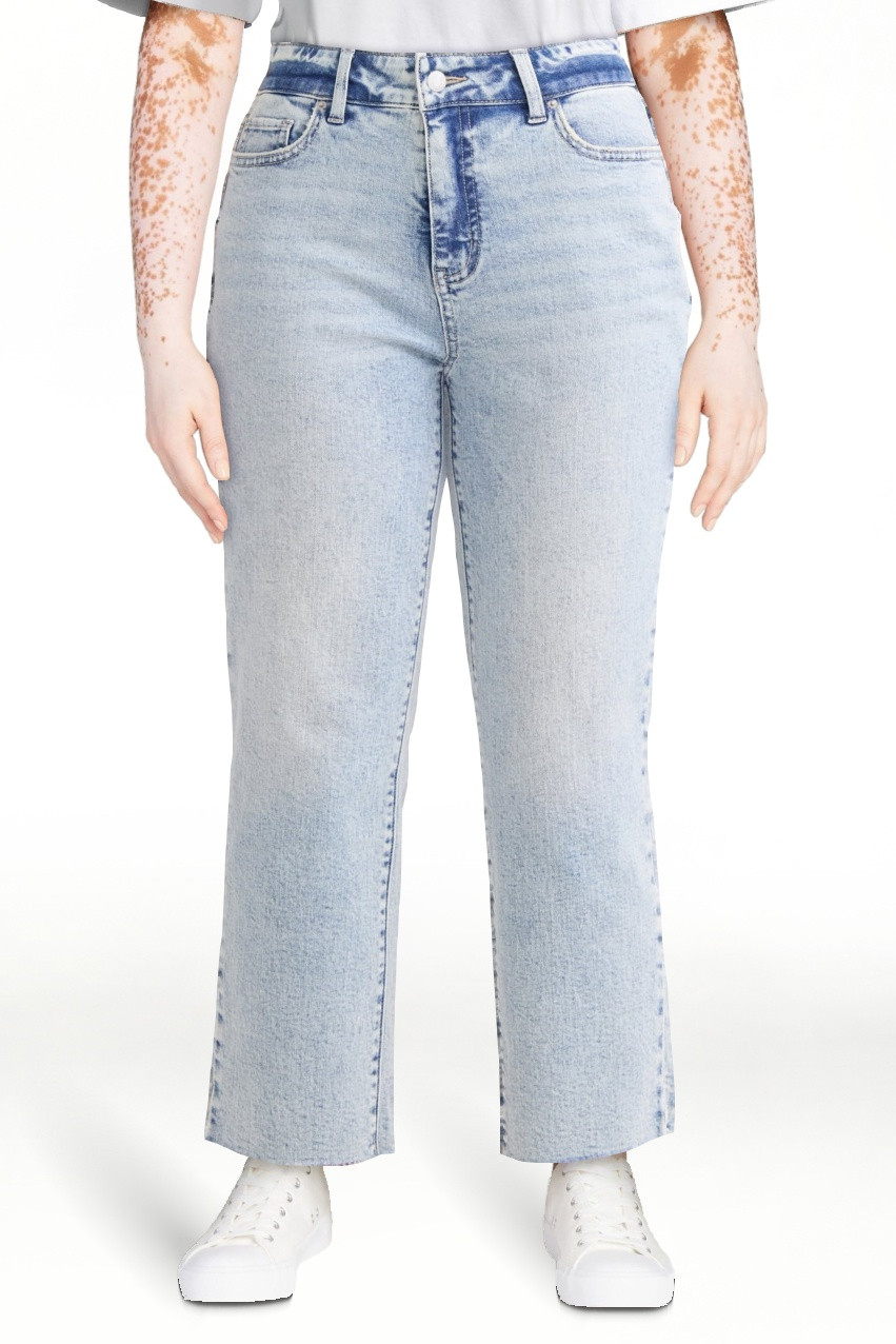 Time and Tru Women's High Rise Straight Leg Cropped Jeans, 25" Inseam, Sizes 2-22 | Walmart (US)