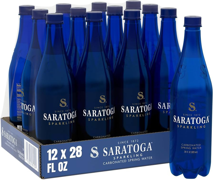 Saratoga Sparkling Water Bottles, 12-Pack – Carbonated Spring Bottled Water – Recycled PET Pl... | Amazon (US)