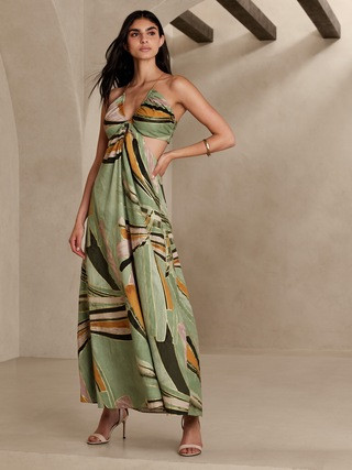 Manon Linen-Blend Maxi Dress | Banana Republic (US)