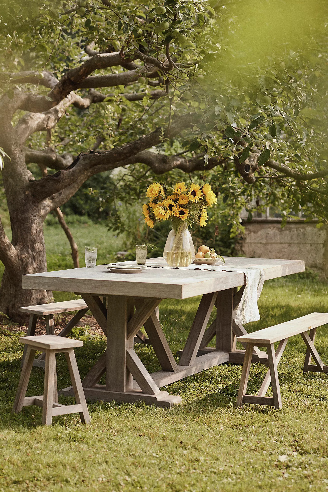 Trestle Teak Bench | Anthropologie (US)
