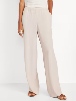 High-Waisted Linen-Blend Wide-Leg Pants | Old Navy (US)