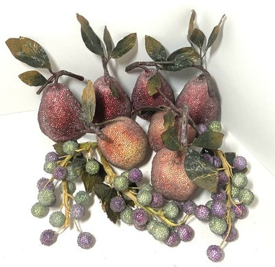 Vintage Sugar Beaded Faux Fruit -Lot of 10-Pears Apples Grapes | eBay US