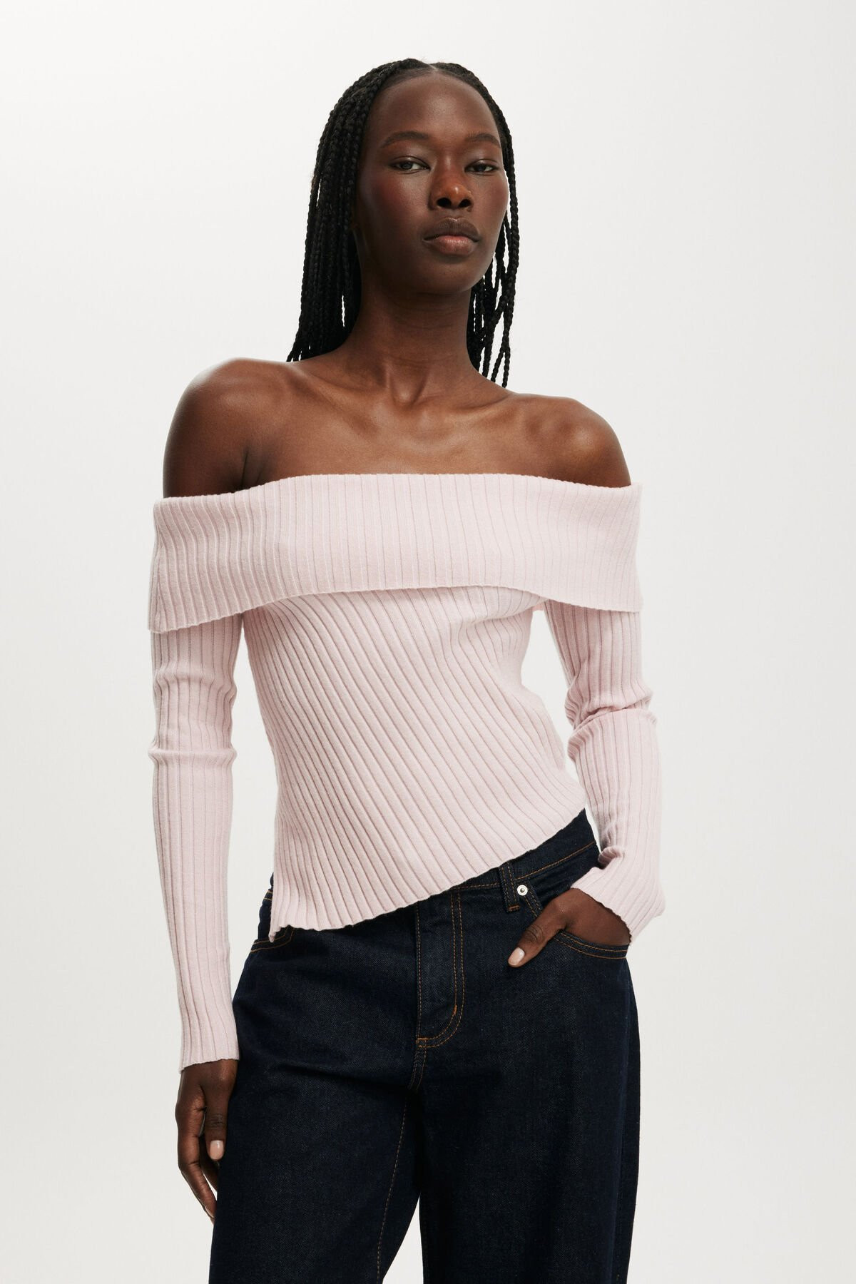 Asym Rib Off Shoulder Knit | Cotton On (US)