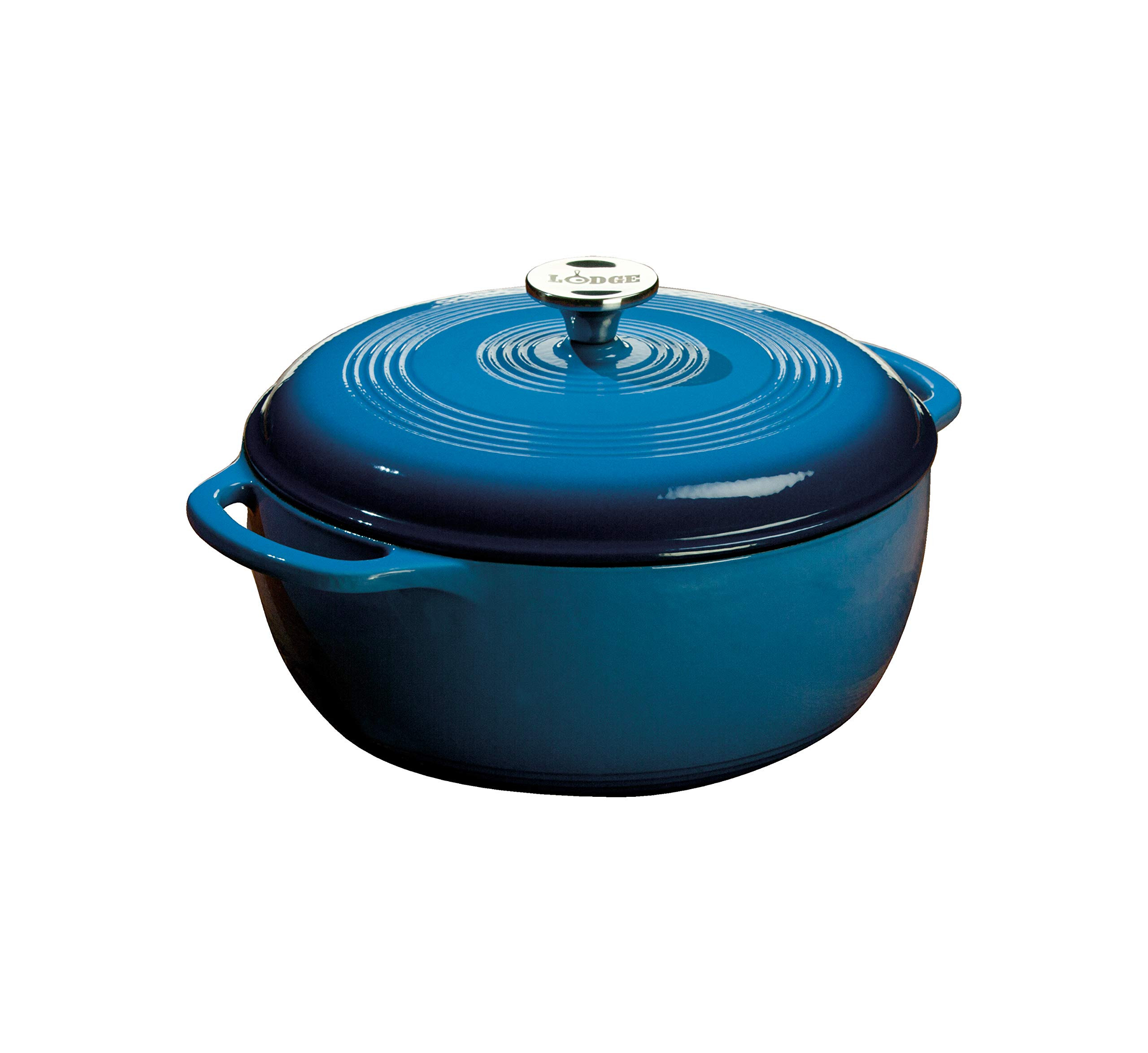 Lodge 6 Quart Enameled Cast Iron Dutch Oven with Lid – Dual Handles – Oven Safe up to 500° F... | Amazon (US)