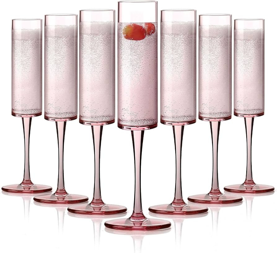 16 Pack Plastic Champagne Flutes, 5.5 Oz Unbreakable Goblet Glasses Reusable Champagne Toasting C... | Amazon (US)