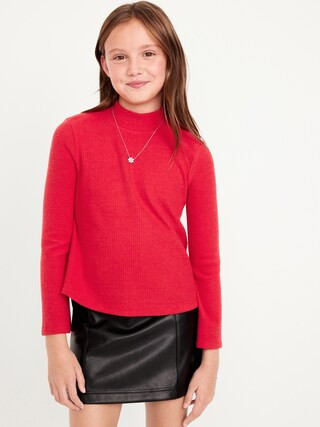 Cozy Mock-Neck Bell-Sleeve Ribbed Top for Girls | Old Navy (US)