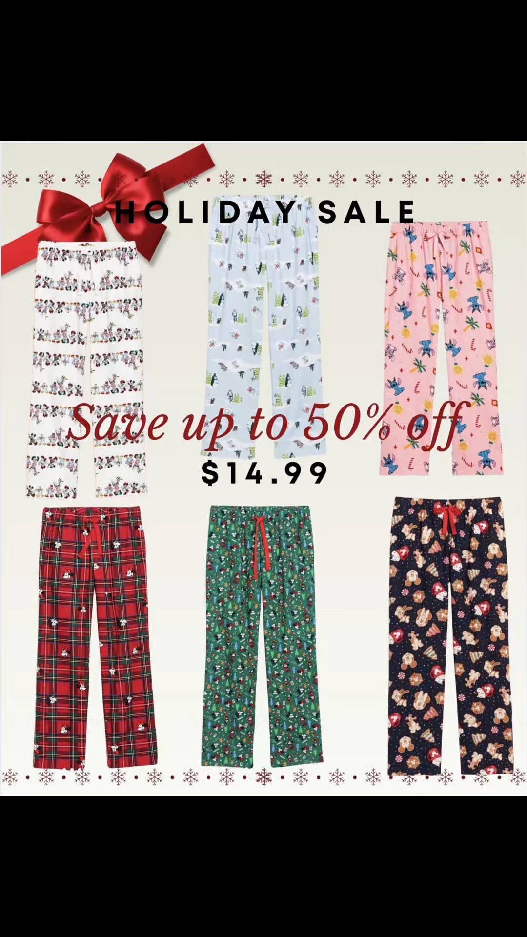 🎅🏻 Disney Holiday  PJ bottoms 50% off at Old Navy! 

Sizes are stocked! Regular, Tall and petite also available! 



#LTKSaleAlert #LTKHoliday #LTKGiftGuide