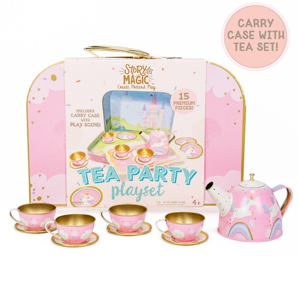 Story Magic 15pc Tea Party Playset with Carrying Case | Target