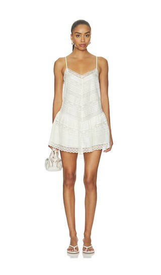 LoveShackFancy Bessette Dress in Ivory. - size 12 | Revolve Clothing (Global)