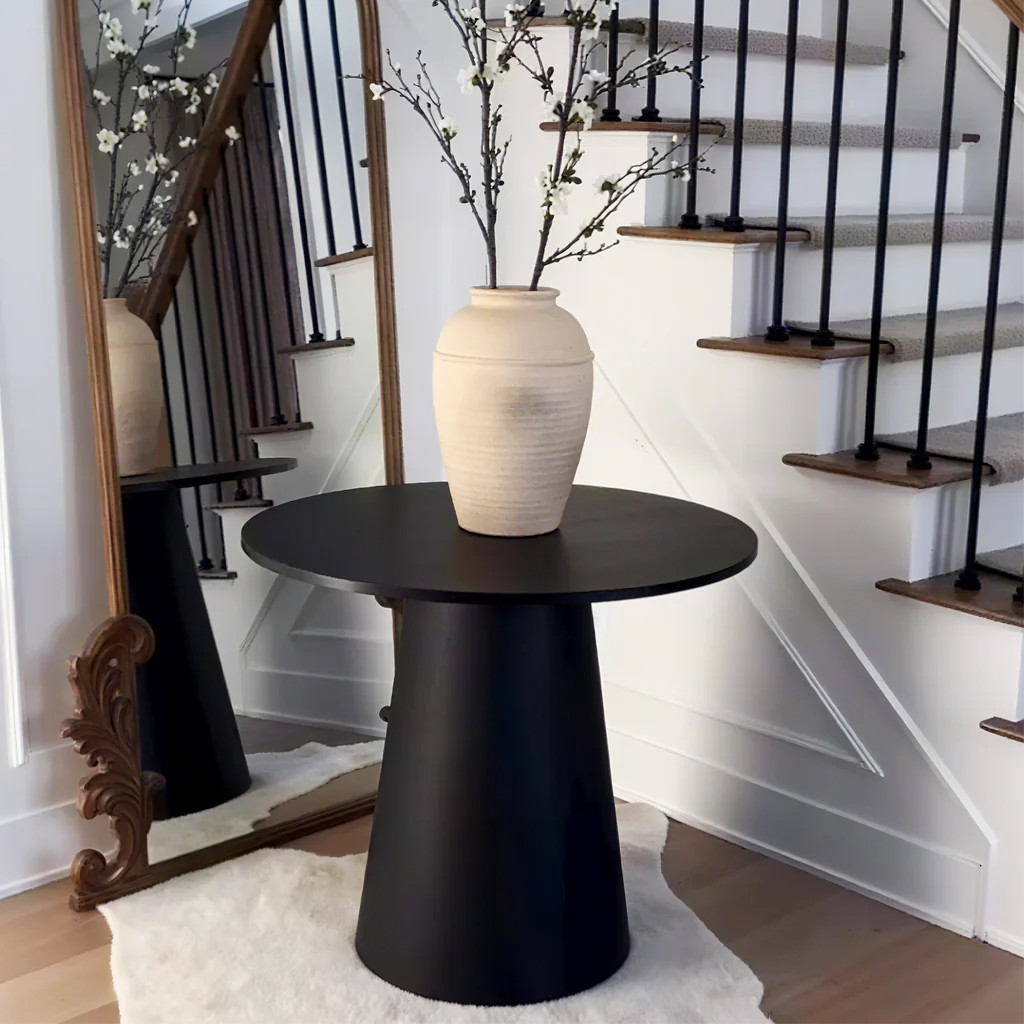 Dwen 35" Modern Round Pedestal Console Table | Pop Maison